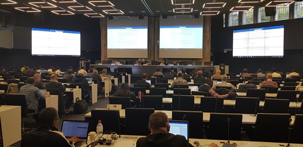 ETRI 연구진이 스위스 제네바에서 열린 ITU Popov 국제 표준 회의에 참석한 모습. ⓒ한국전자통신연구원