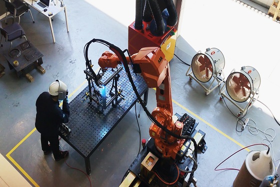 현대건설 산업용 로봇 가동 모습.ⓒ현대건설