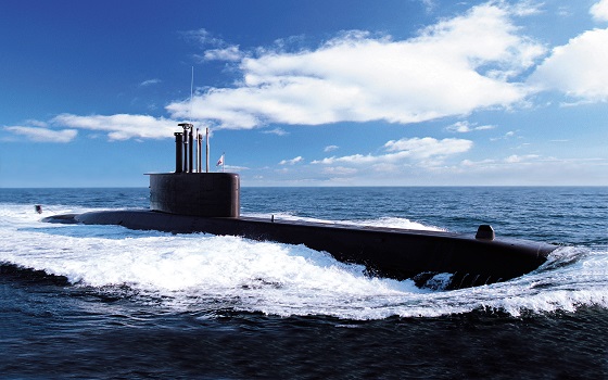 대우조선해양이 건조한 대한민국 해군의 장보고-I급 잠수함.ⓒ대우조선해양