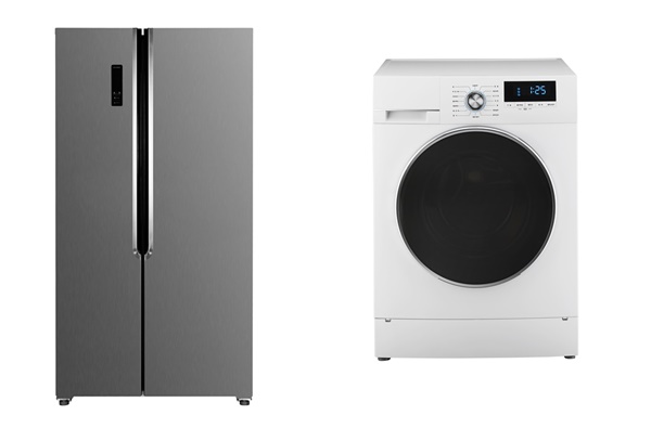 하이얼의 521L 양문형 냉장고(HRS563MNM)와 9㎏ 아쿠아 드럼세탁기(AWM09DMW)ⓒ하이얼