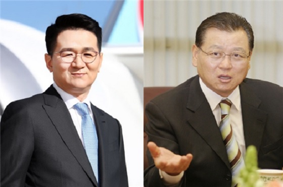 조원태 한진그룹 회장(왼쪽)과 권홍사 반도건설 회장.ⓒ한진그룹·반도건설