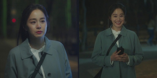tvN 토일드라마 '하이바이, 마마' 9회 장면. 올리비아 로렌 '하프 트렌치 코트'ⓒ세정그룹