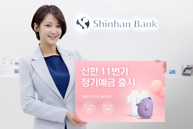 신한은행은 온라인 마켓 11번가·신한카드 협업으로 우대금리와 리워드를 제공하는 ‘신한11번가 정기예금’을 출시했다.ⓒ신한은행