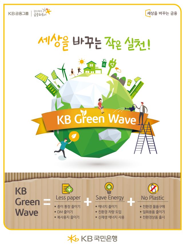 KB국민은행은, '고객과 함께하는 KB Green Wave 캠페인'을 실시한다.ⓒKB국민은행