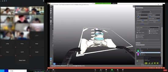 '해부신체구조의 3D영상 소프트웨어·3D프린팅 기술 활용 연구 및 실습​' 비대면 수업 화면.ⓒ메디컬아이피