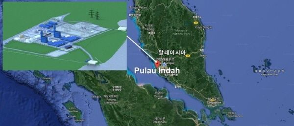 말레이시아 전력공사(TNB)의 풀라우인다 가스복합 발전사업 위치