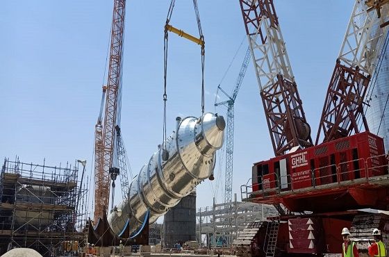 대림산업이 21일 설치 완료한 사우디아라비아 마덴 암모니아Ⅲ 공장 내 이산화탄소 제거 시설.ⓒ대림산업