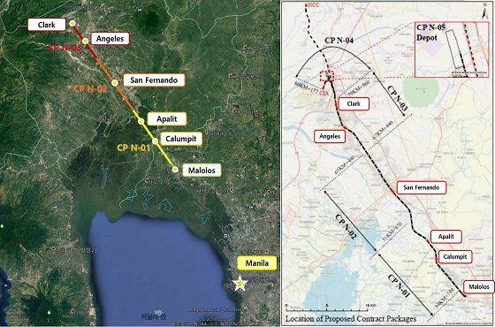 현대건설이 참여 중인 필리핀 남북철도 프로젝트 위치도.ⓒ현대건설