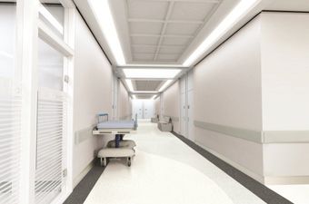 소방산업대상 국무총리표창을 수상한 벽장재 'LG Z:IN 준불연 시트-패브릭 패턴'이 적용된 병원 공간 모습 ⓒLG하우시스