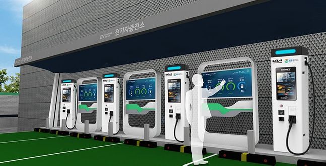 기아-GS칼텍스 협업으로 설치된 전기차 초급속 충전기 모습(예상도)ⓒ기아