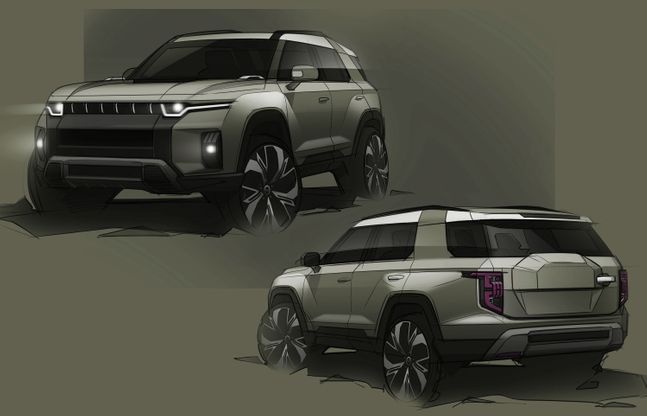 중형 SUV J100 스케치 이미지ⓒ쌍용차