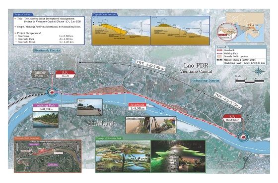 금호건설이 수주한 라오스 메콩강변 종합관리사업 2차 프로젝트 위치도.ⓒ금호건설