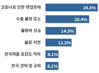 對일본 교역·투자시 애로사항 ⓒ대한상의