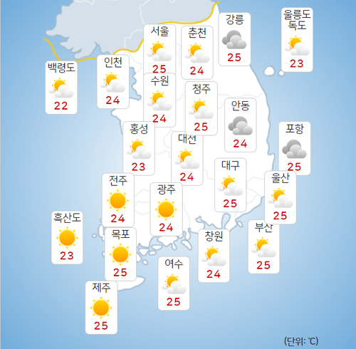 10일 오전 전국 날씨.ⓒ기상청