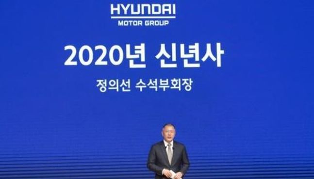 2020년 신년회에서 신년사하는 정의선 현대차그룹 회장 ⓒ연합뉴스