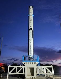 21일 발사에 성공한 국내 최초의 민간 시험발사체인 '한빛-TLV'가 브라질 알칸타라 우주센터에서 발사 준비를 하고 있는 모습.ⓒ코오롱그룹