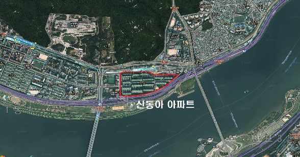 용산구 서빙고동 신동아아파트 위성 사진 ⓒ서울시