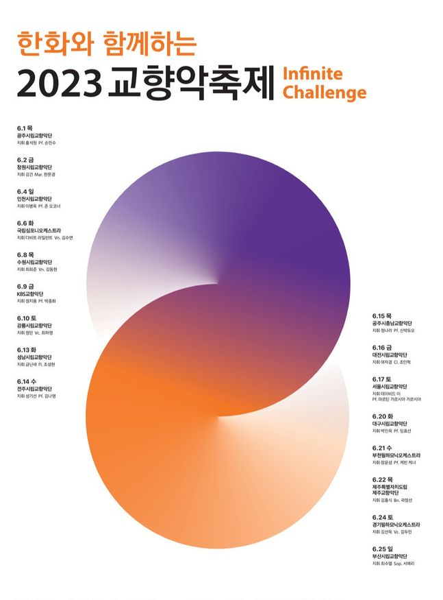 한화와 함께하는 2023 교향악축제, Infinite Challenge 포스터.ⓒ한화그룹
