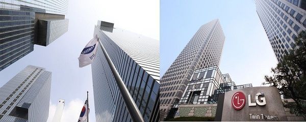 (왼쪽부터) 삼성전자 서초 사옥 및 LG전자 여의도 사옥 전경ⓒ각 사