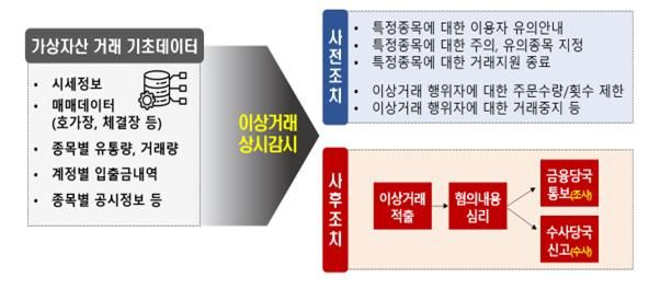 가상자산거래소의 이상거래 상시감시 업무 흐름도.ⓒ금융감독원