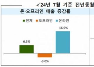 7월 온라인 유통 매출 16.9%…대형마트·백화점은 감소