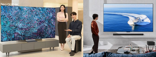 (왼쪽부터) 삼성전자 네오 QLED 8K TV 및 LG전자 무선 LG OLED TVⓒ각 사