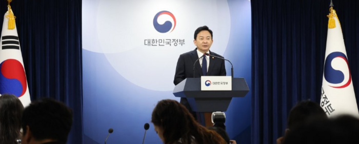 원희룡 국토교통부 장관이 31일 정부서울청사에서 LH 무량판 구조 조사 결과를 브리핑하고 있다. [출처=연합]