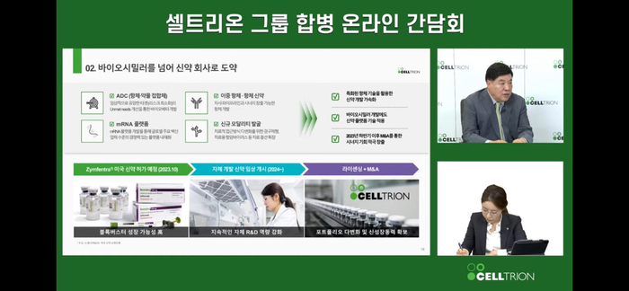 서정진 회장은 17일 열린 온라인 간담회를 통해 “3개 회사를 합병하는 과정에서 1단계로 셀트리온과 셀트리온헬스케어를 합병하고 합병이 종료된 후 6개월 안에 2단계로 케미컬 사업부인 셀트리온제약을 합병하기로 했다”고 밝혔다.[제공:EBN]