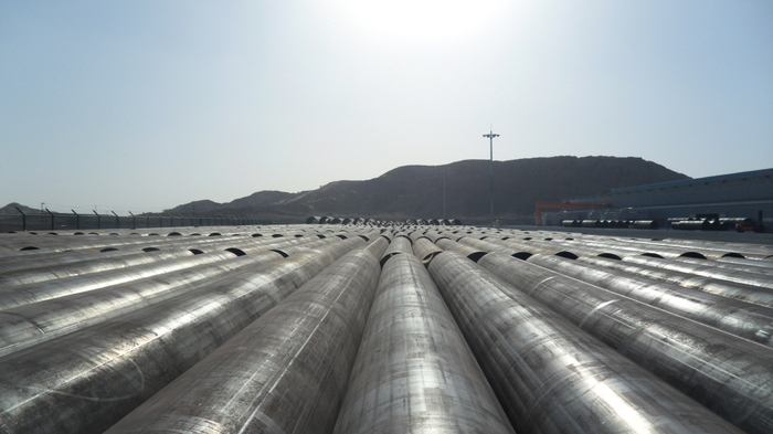 SeAH Steel UAE 야적장에 보관된 API 송유관 [제공=세아제강지주]