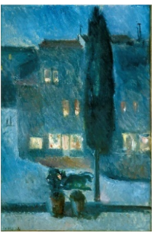 에드바르 뭉크, ‘달빛 속 사이프러스 Cypress in Moonlight’, 1892, 캔버스에 유화 물감.